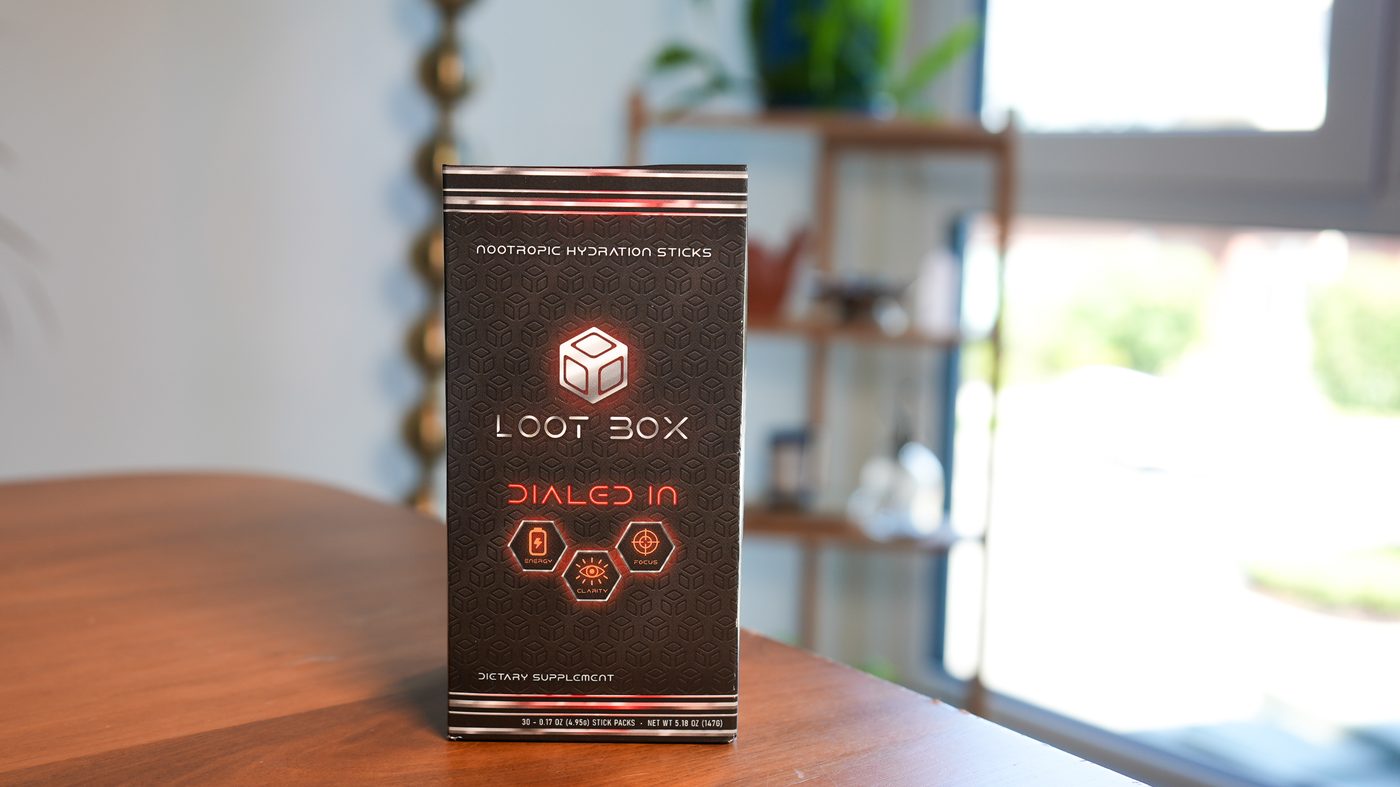The Dialed In box — 30 nootropic hydration stick packs
